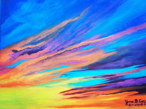 Print From Original Painting Summer Sunset (C) All Rights Reserved Posters, Prints, & Visual Artwork