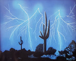 "Lightning Storm" - Cactus - Print From Original FA12