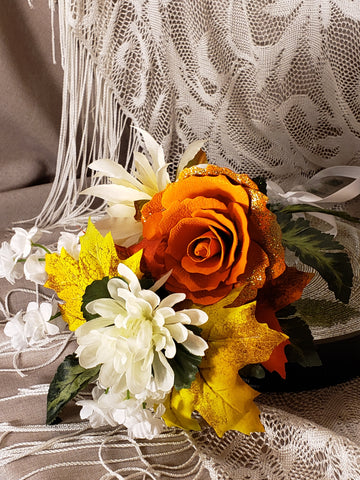 Luxury Leather Rose Single Orange