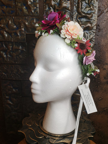 Hibiscus Delight Floral Wreath Crown Tiara