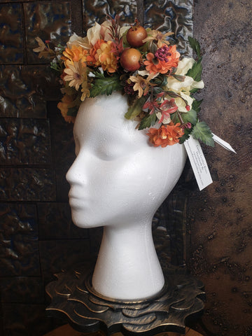 Fall Mist Blooming Floral Wreath Crown Tiara