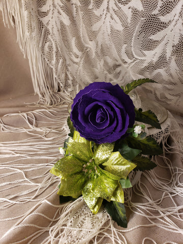 Luxury Leather Rose Single Dark Purple